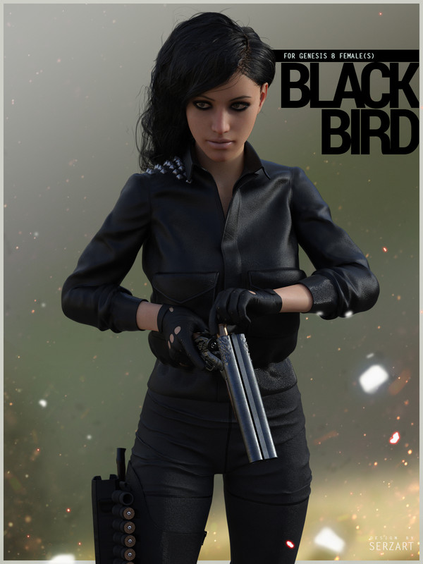 Black Bird Outfit for Genesis 8 Female