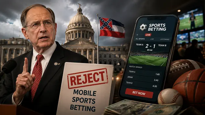 Mississippi’s Mobile Sports Betting Fight Reignites as Lt. Gov. Hosemann Urges the Senate to Reject It