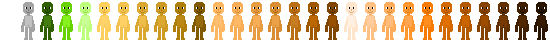 cane left, small, mostly human skin tones