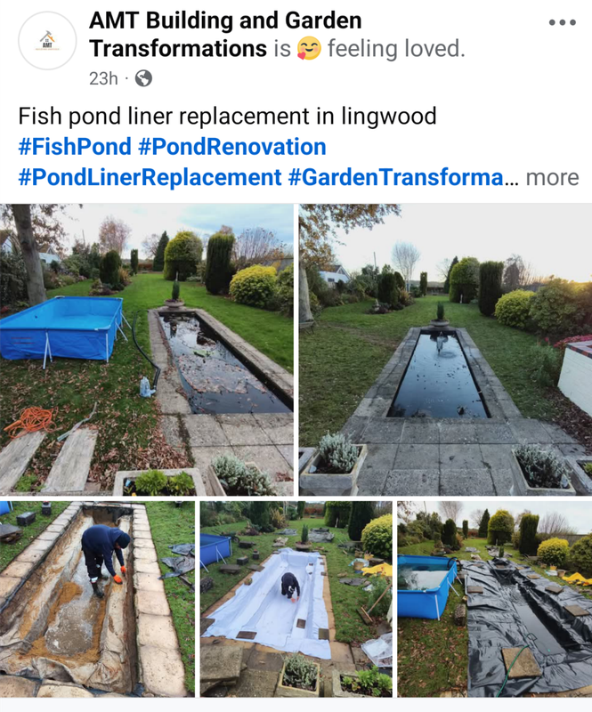 fish pond removing old liner lingwood