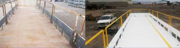 Estructura metálica en proceso de mantención y recuperación realizada por Prosigna, incluye refuerzo y reparación de piezas de acero