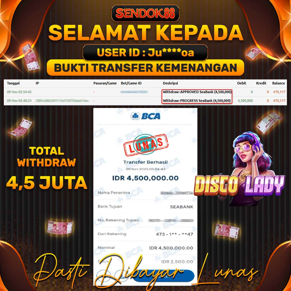 SENDOK88 JEPE! DISCO LADY Rp 4.500.000,- LUNAS!