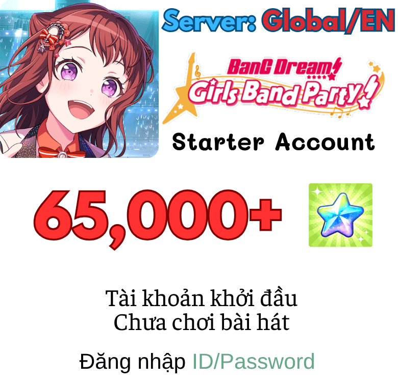 [EN/GLOBAL] BanG Dream Girls Band Party Bandori Starter Reroll Account 