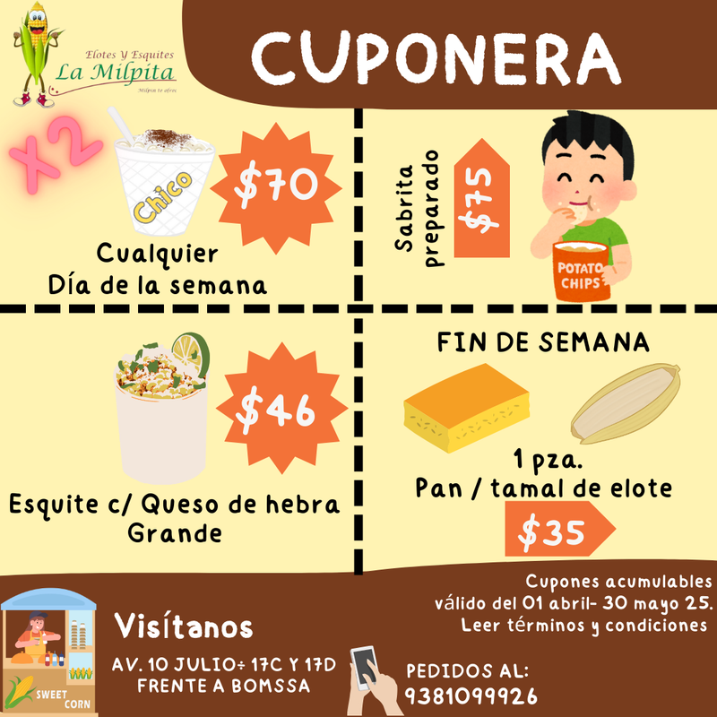 Poster promocional elotes y esquites moderno naranja y amarillo