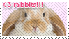 <3 heart rabbit stamp