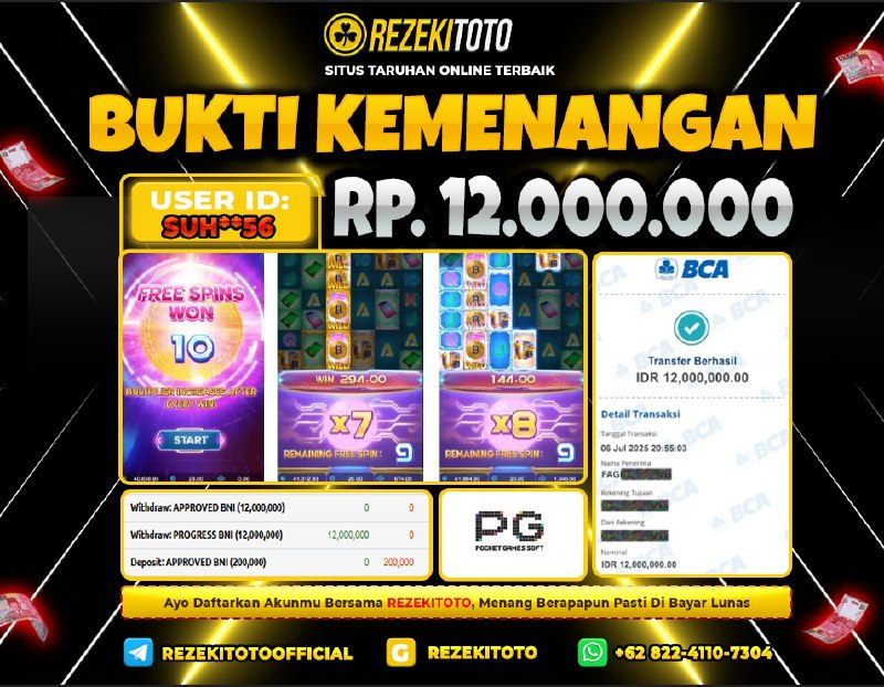 BUKTI KEMENANGAN 06 JULI 2025 CRYPTO GOLD 12 JUTA