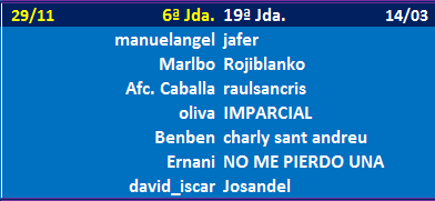 Seleccionadores - 6ª Jornada Jda-6
