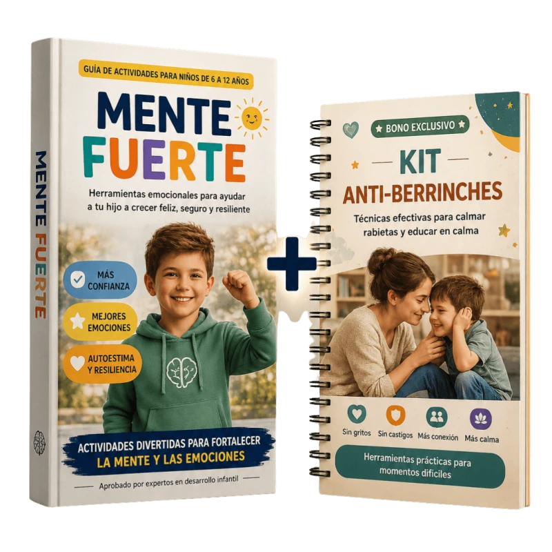 Niño feliz usando Guía Mente Fuerte