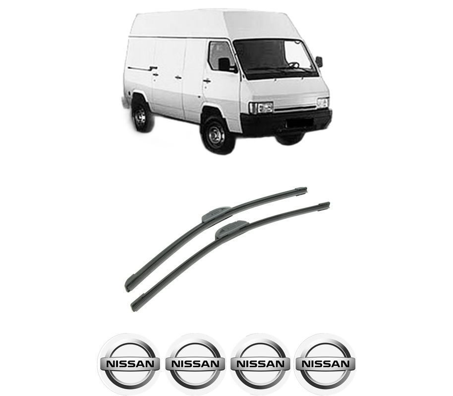Set stergatoare auto NISSAN TRADE Van din 1996-2000, pentru parbriz auto, 2 bucati, Bosch Aerotwin Retrofit, din cauciuc siliconat rezistent, 4 Stickere Auto NISSAN