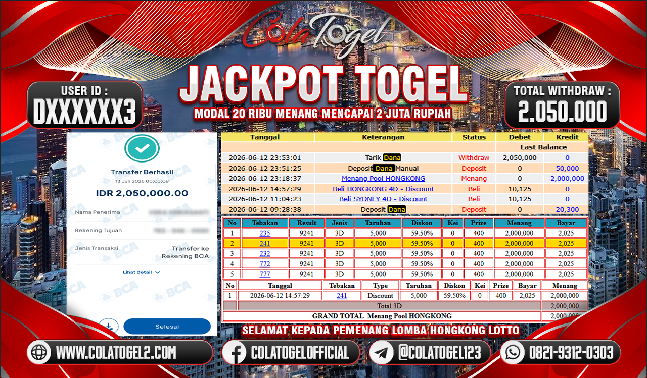 JACKPOT HONGKONG LOTTO!!