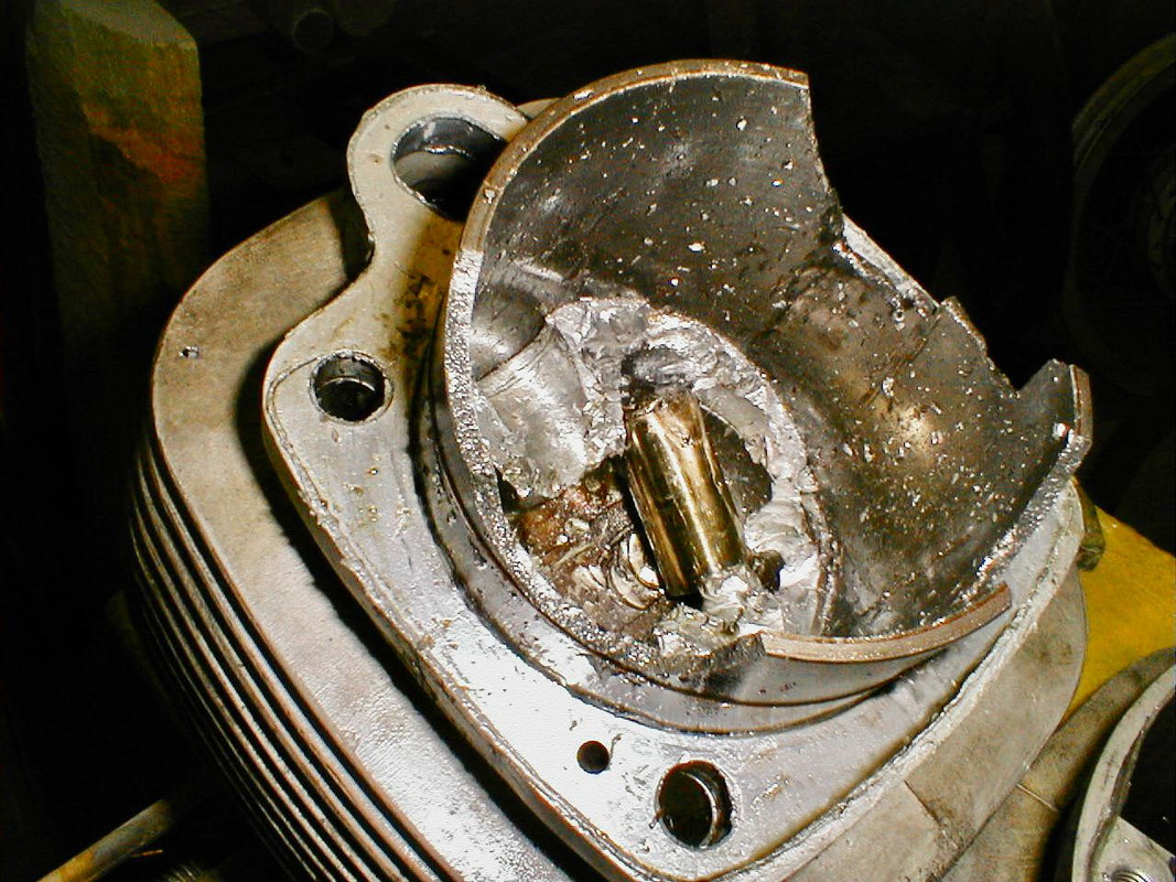 Blown B50 cylinder and piston