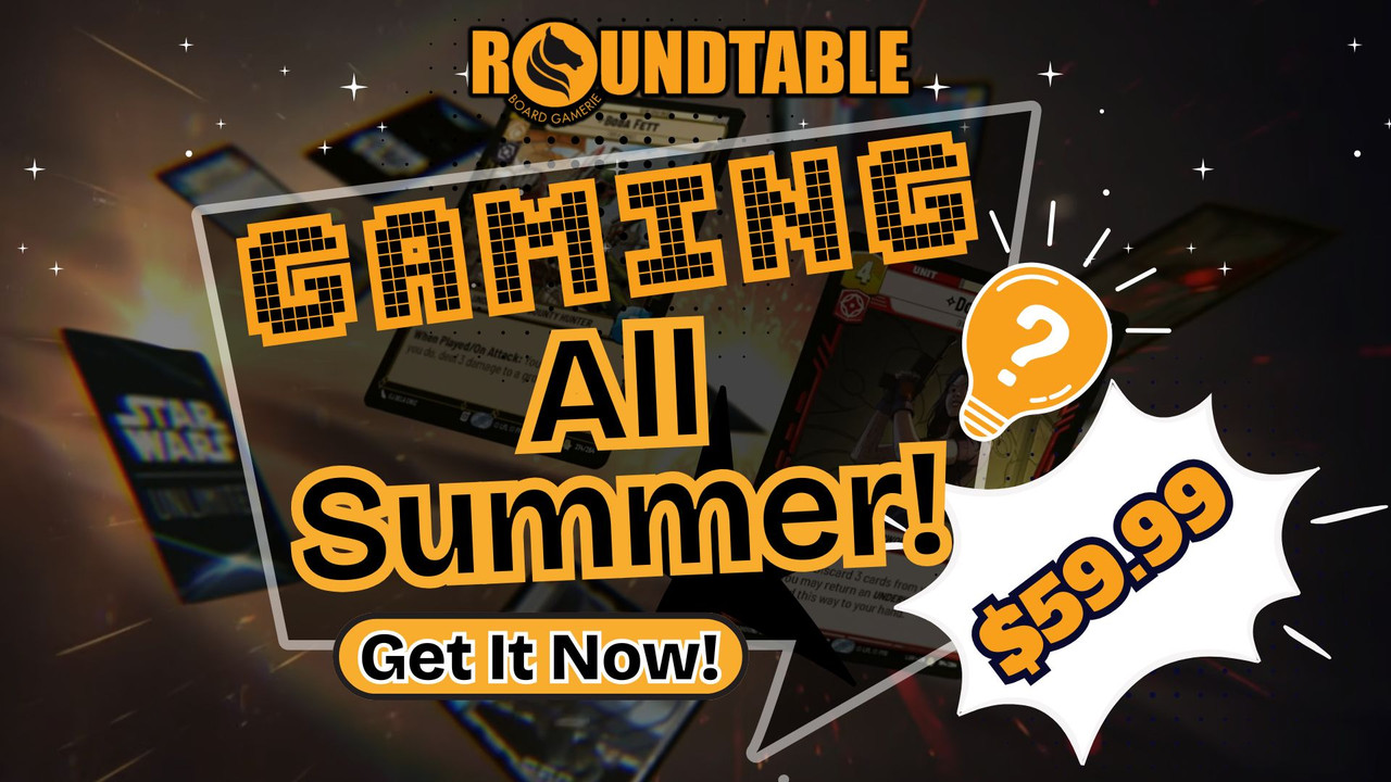 Gaming All Summer - Roundtable Board Gamerie with dice, cards, Uno and Ludo
