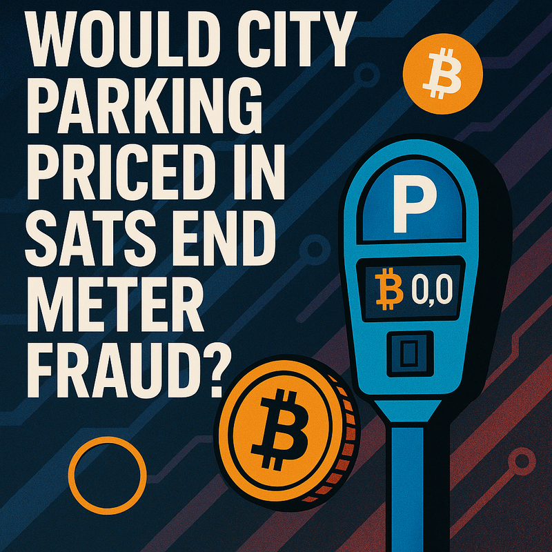  Would city parking priced in sats end meter fraud?