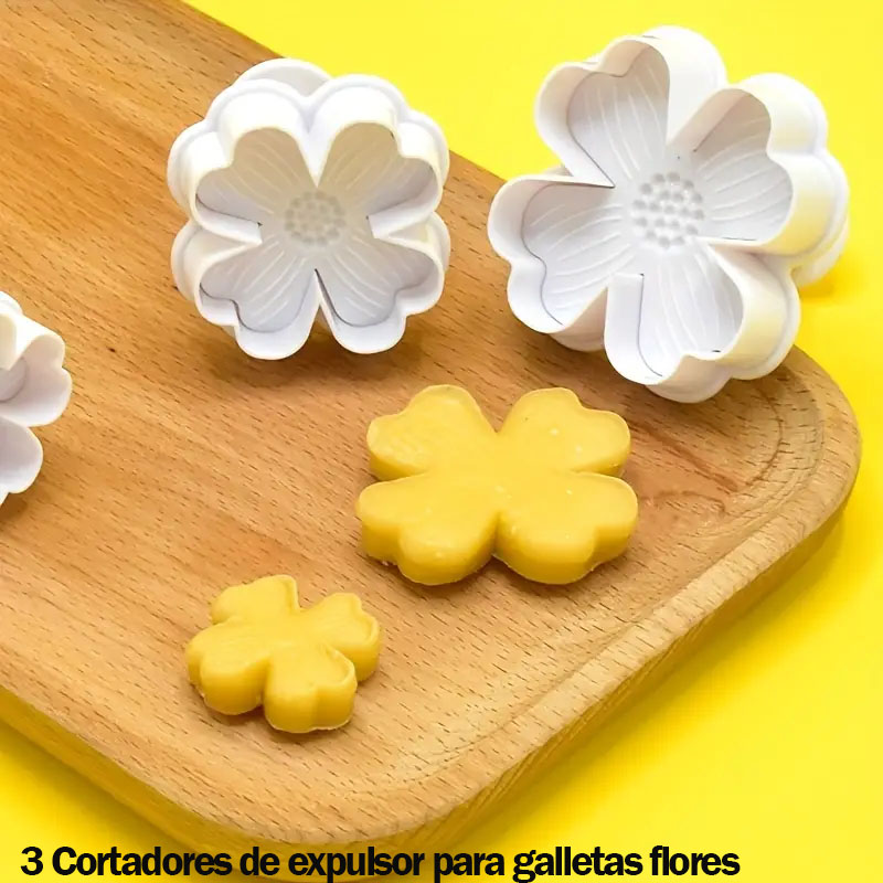 Molde cortador flor de cerezo silvestre trébol para pasta o fondant