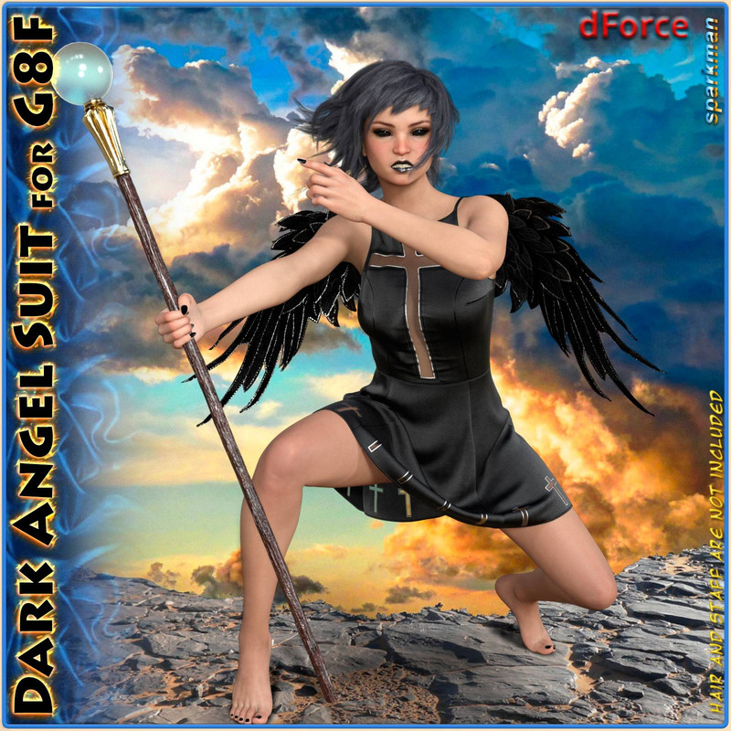 dForce Dark Angel Suit for Genesis 8 Female dForce Dark Angel Suit for Genesis 8 Female