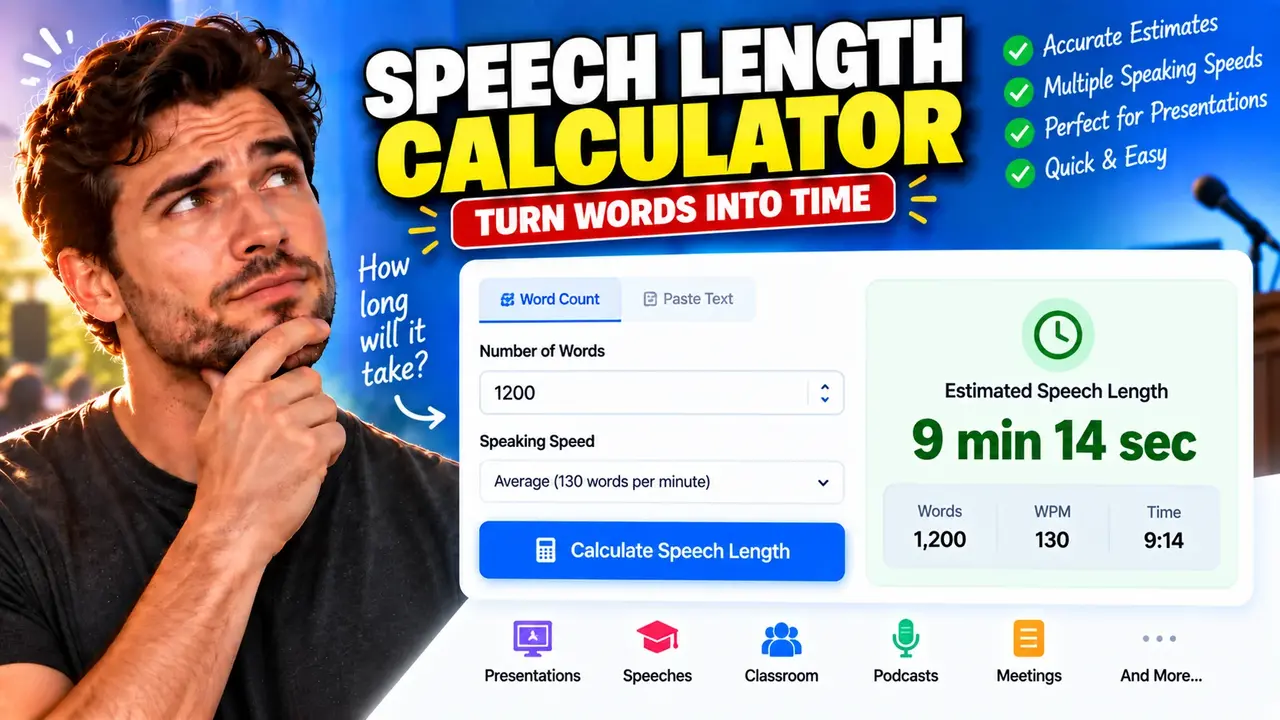 Speech Length Calculator: Words To Minutes Converter