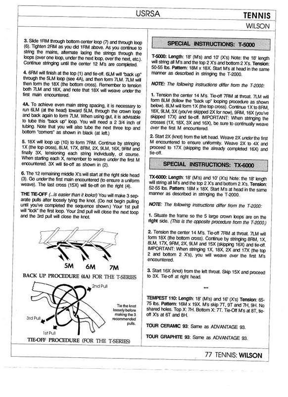 How to string wilson T 2000? Talk Tennis