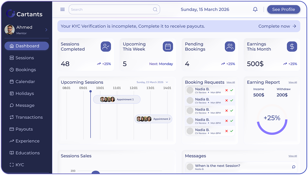 Cartants Mentor Dashboard