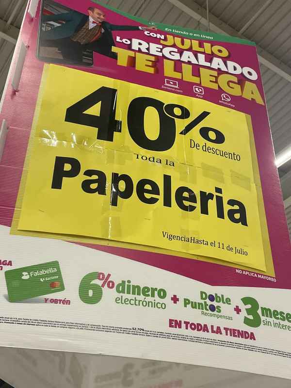 Soriana: papelería 40% de descuento 
