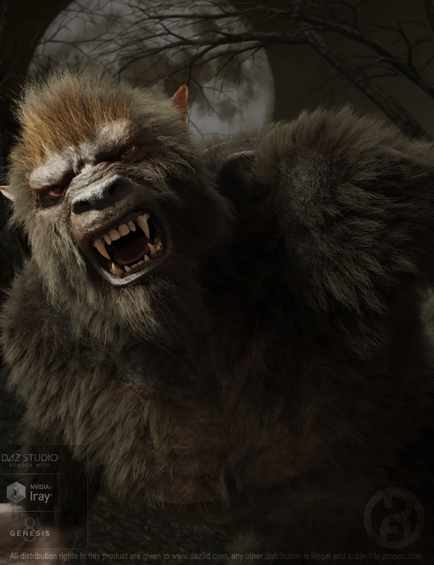WolfBeast with dForce Hair for Genesis 8 Male