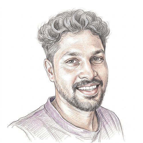 Sketched portrait illustration of Jithesh D