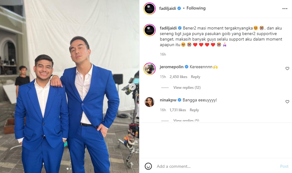 Fadil Jaidi mengucap terima kasih kepada para penggemar yang mendukungnya hingga bisa menjadi brand ambassador salah satu merek sampo antiketombe.