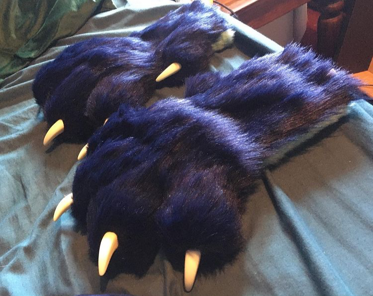A image of handmade fursuit paws