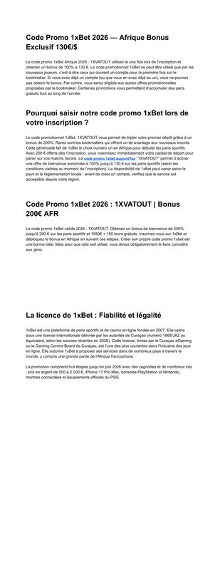 Code Promo 1x Bet Tours Gratuits 2026 1XVATOUT Bonus 130