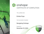 Navigating Onshape Certificate