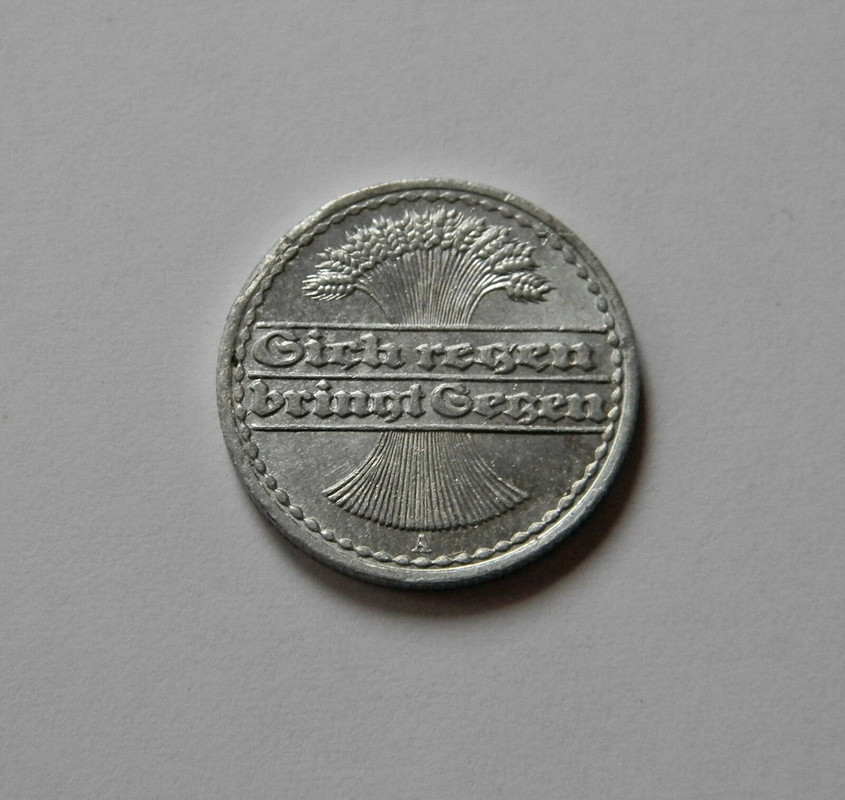 50 Pfennig 1919 •La primera moneda de la República de Weimar• 50p-1919b