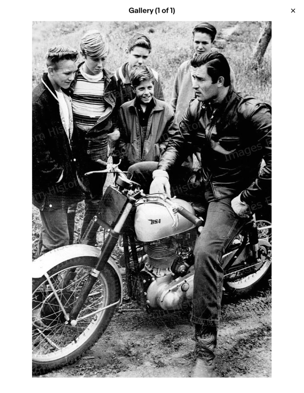 8x10 Print Clint Walker Beefcake Poses BSA Motorcycle Fans Looking on 1958 7114 e Bay