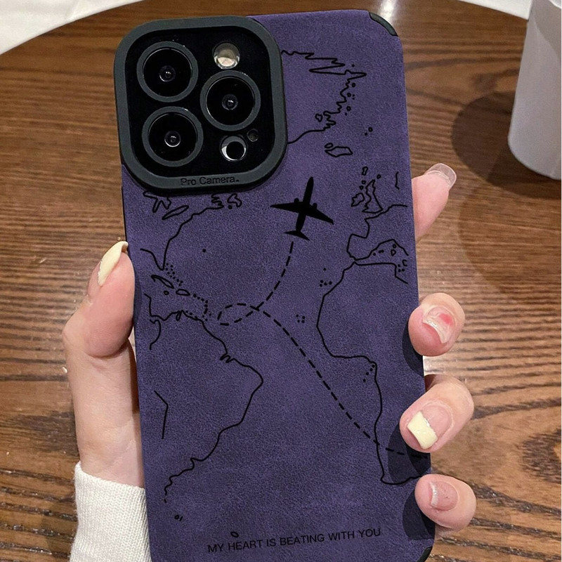 Foto de Funda con diseño de viaje color violeta.