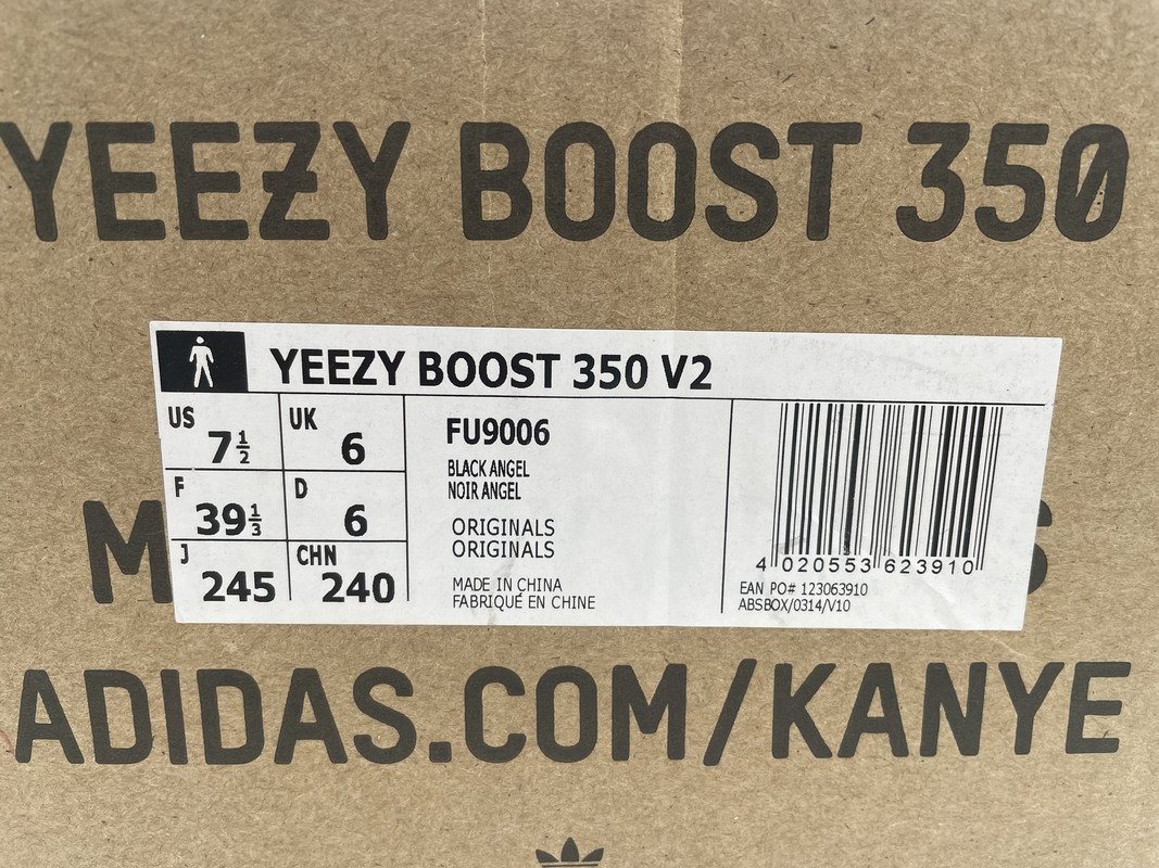 ADIDAS YEEZY BOOST 350 V2 US 7 .5 EUR 40-41 BLACK ANGEL FU9006 MEN | MDG  Sales, LLC