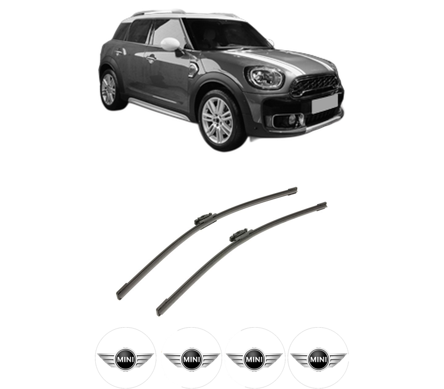 Set stergatoare auto MINI MINI COUNTRYMAN (F60) din 2016-2020, pentru parbriz auto, 2 bucati, Bosch Aerotwin, din cauciuc siliconat rezistent, 4 Stickere Auto MINI