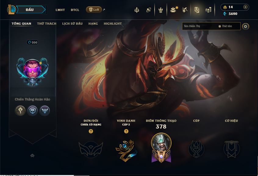 Acc LMHT # - Không Khung