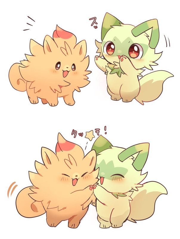 sprigatito-and-pombon-pokemon-drawn-by-y