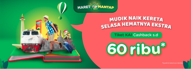 Promo tiket kereta api mudik lebaran 2019 di Tokopedia.com