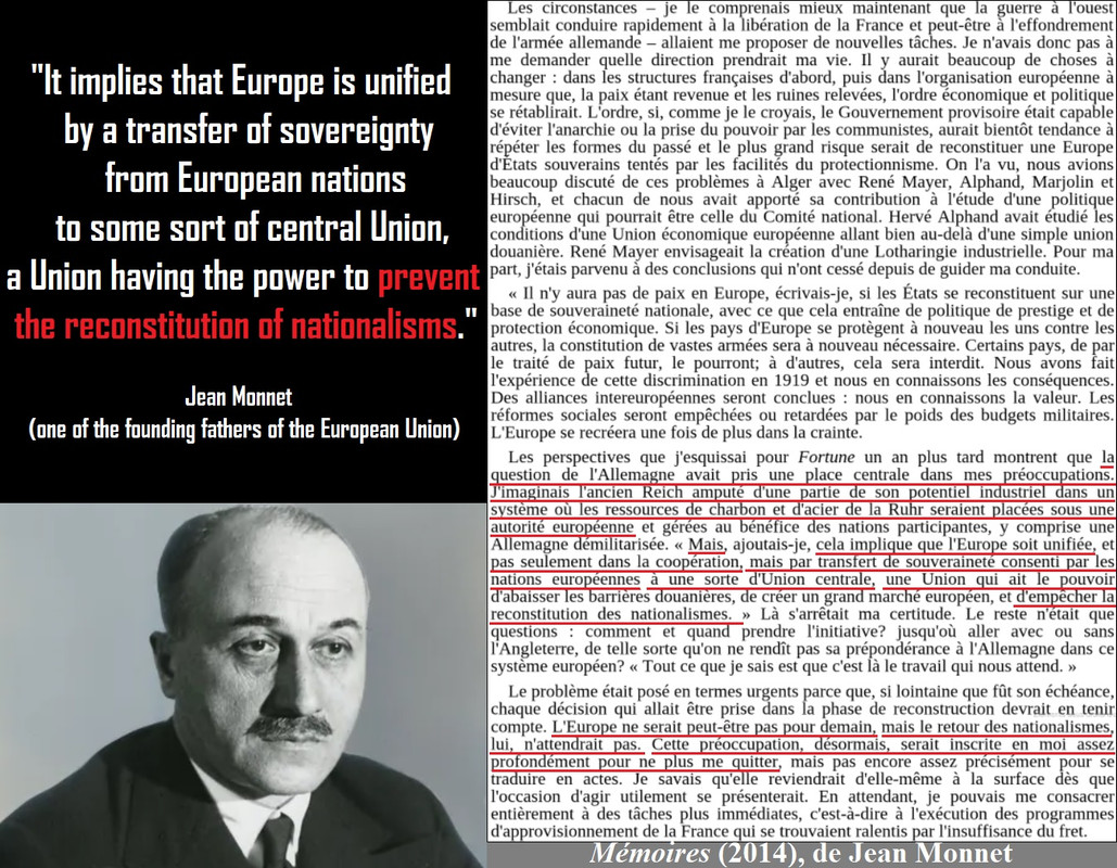 Globalism - Mémoires - Jean Monnet - empêcher la reconstitution des nationalismes - transfert de sou