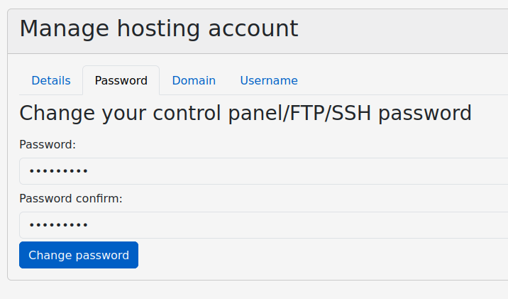 reset password
