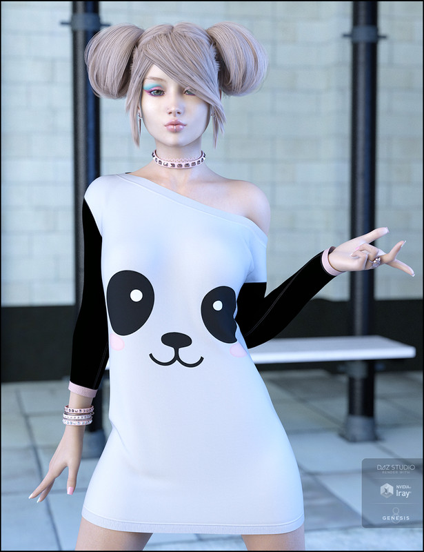 dForce Attitude Dress Kawaii Textures