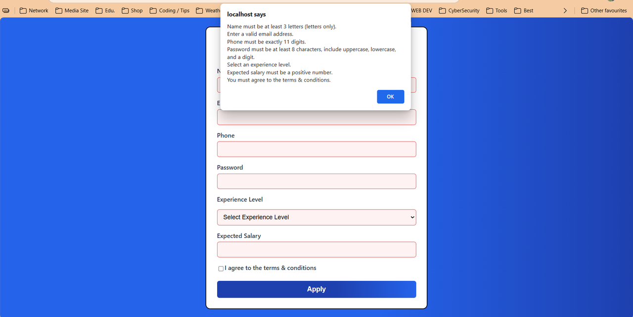 Validation Failed States