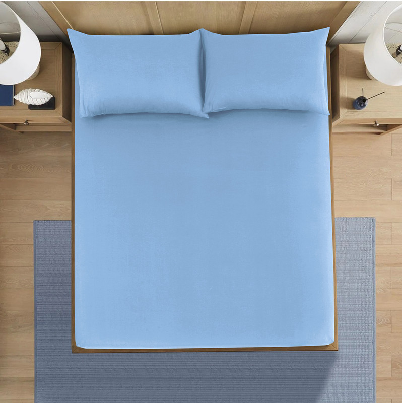 Luxury Polycotton Fitted Sheet Sky Blue