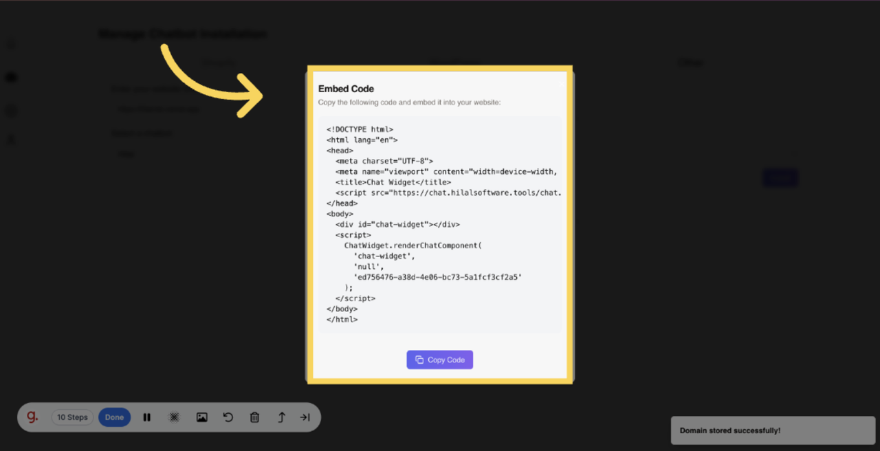 Embedding the Code into Your Website