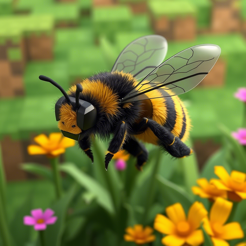 3D Minecraft Bee CSS model