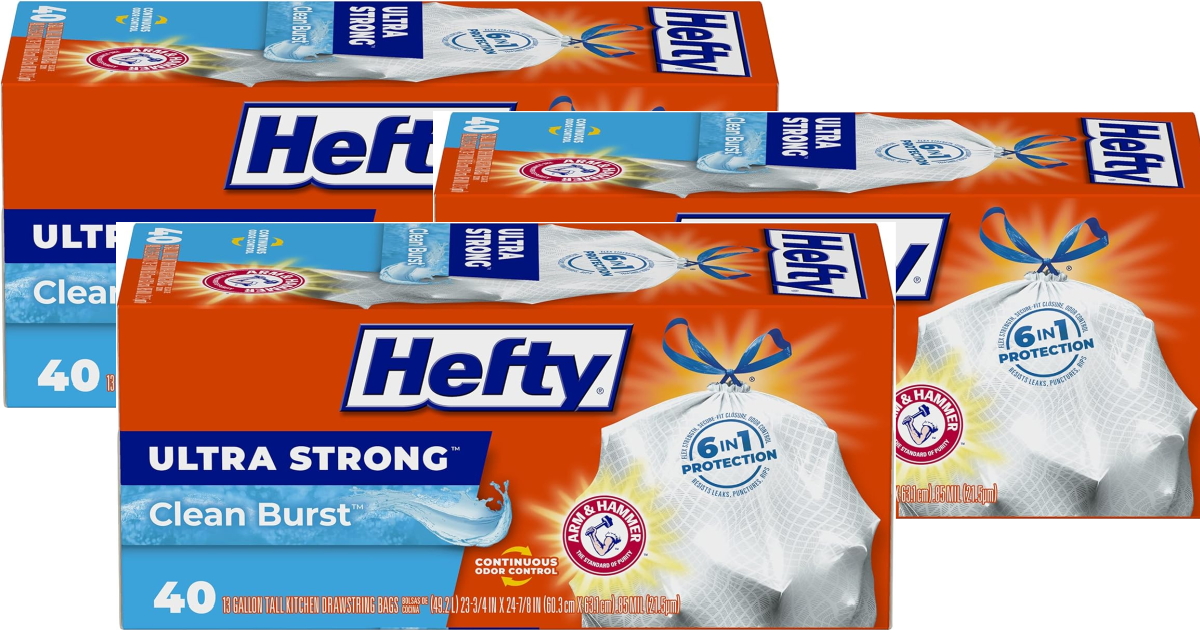 Stock Up on Hefty Trash Bags: 40-Count Boxes for Just Stock Up on Hefty Trash Bags: 40-Count Boxes for Just