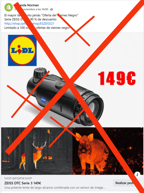Atenci�n - Fraude monocular termogr�fico Zeiss en Facebook Marketplace scam lidl