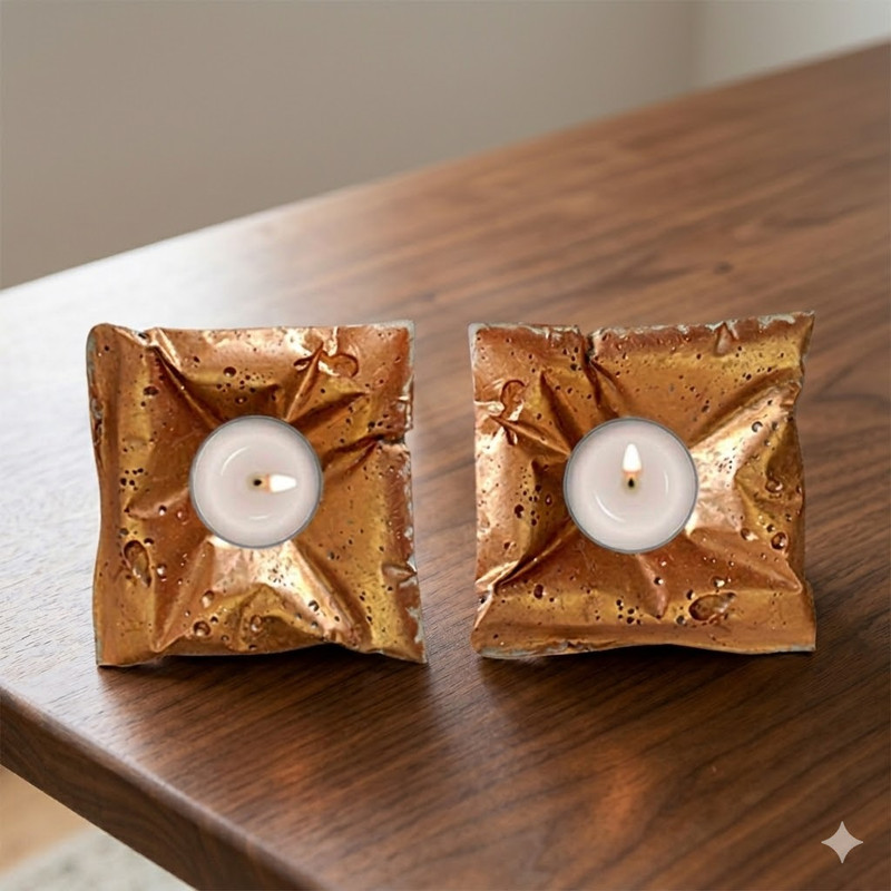 Penkraft Cement art Pillow shape candle holder DIY Kit with Free video tutorial