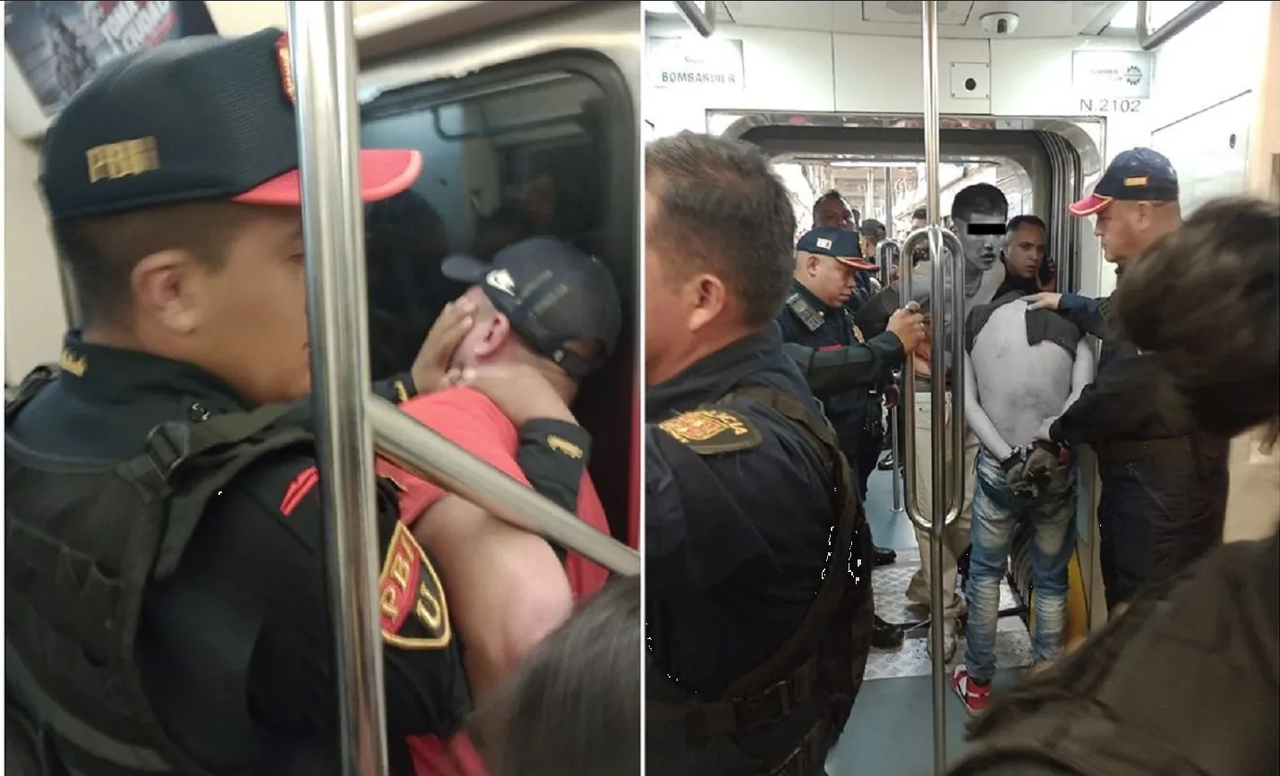 Policías y ambulantes se agarran a trompadas en metro de la CDMX: video