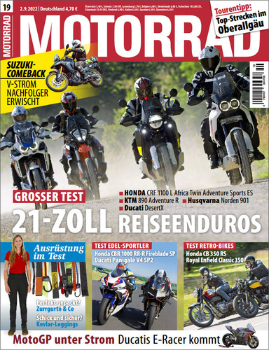 Cover: Motorrad Magazin No 19 vom 02  September 2022