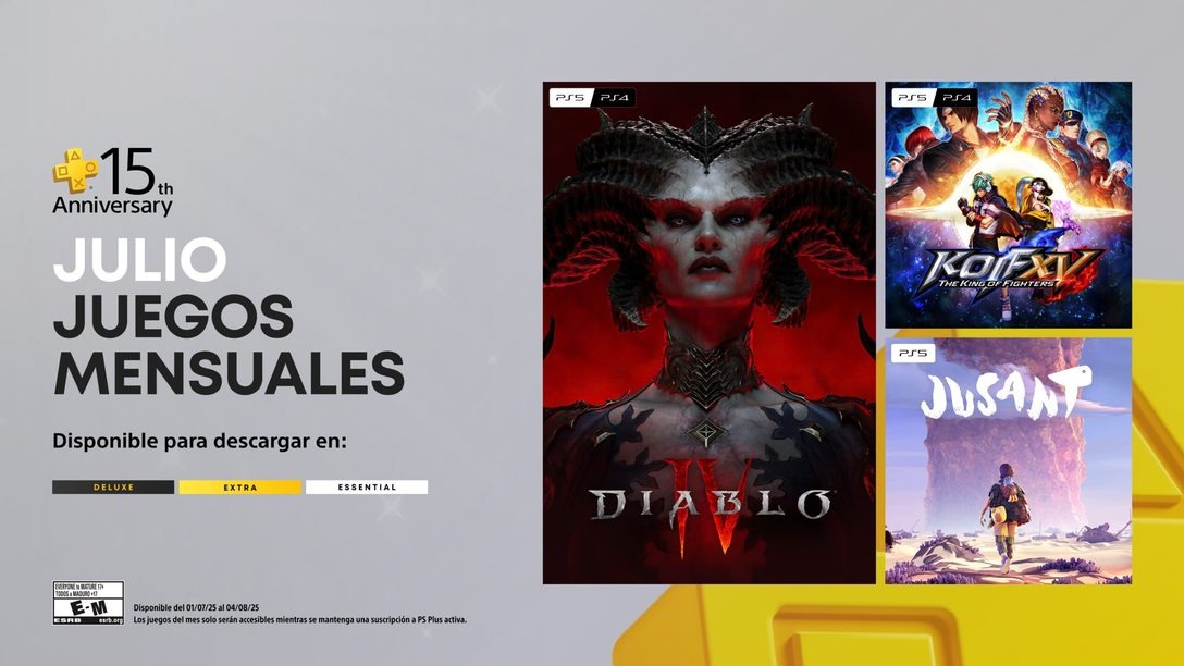 Los juegos de PlayStation Plus para julio y una gran celebración por su 15.º aniversario